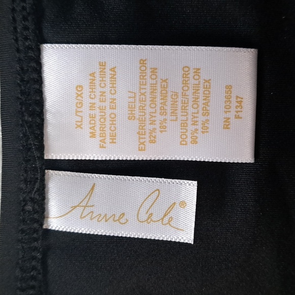 Anne Cole Side Tie Black Bikini Swim Bottoms XL - Picture 8 of 10